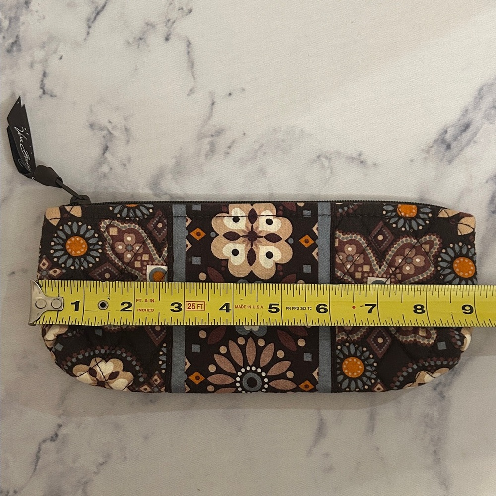 Vera Bradley Brown Floral Quilted Pencil Case - Picture 5 of 6